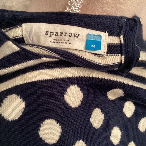 Anthropologie Sparrow Striped Polka Dot Sweater - Picture 9 of 11